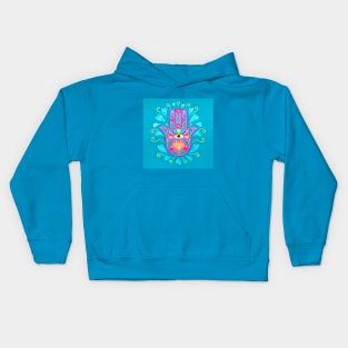 Lucky Hamsa Hand Talisman Kids Hoodie